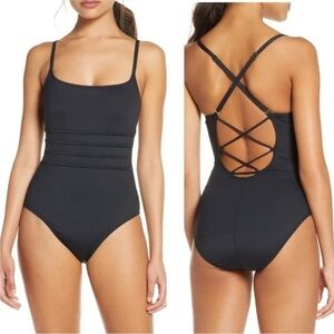 LA BLANCA Strappy Mio One-piece Swimsuit In Black